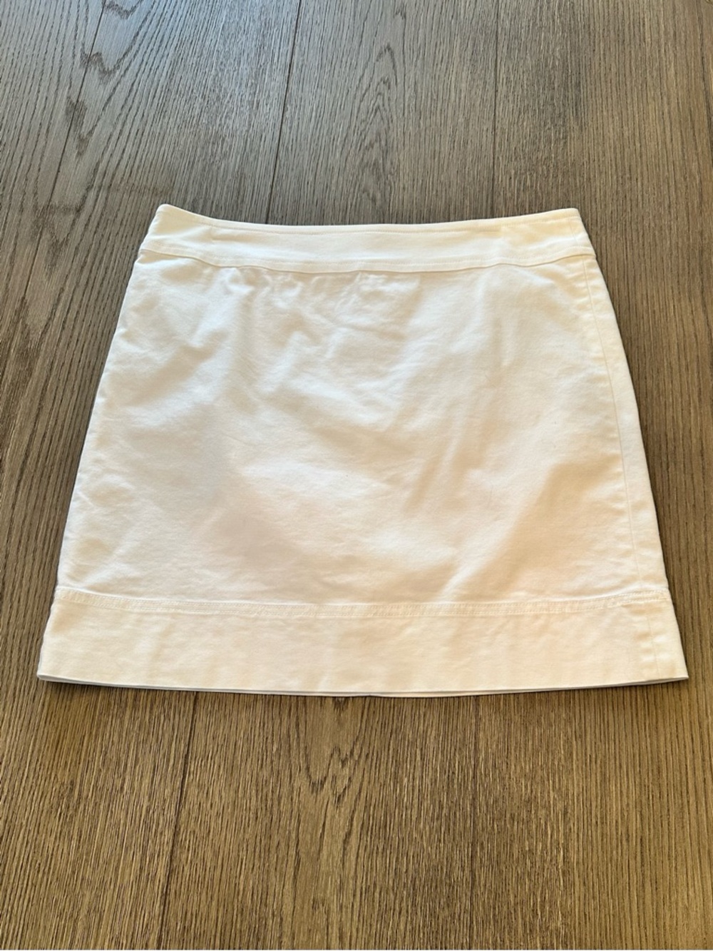 Talbots White Cotton Mini Skirt Fully Lined A-Line